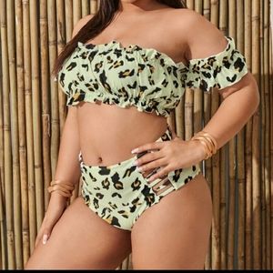 Cheetah Print Bardot Bikini